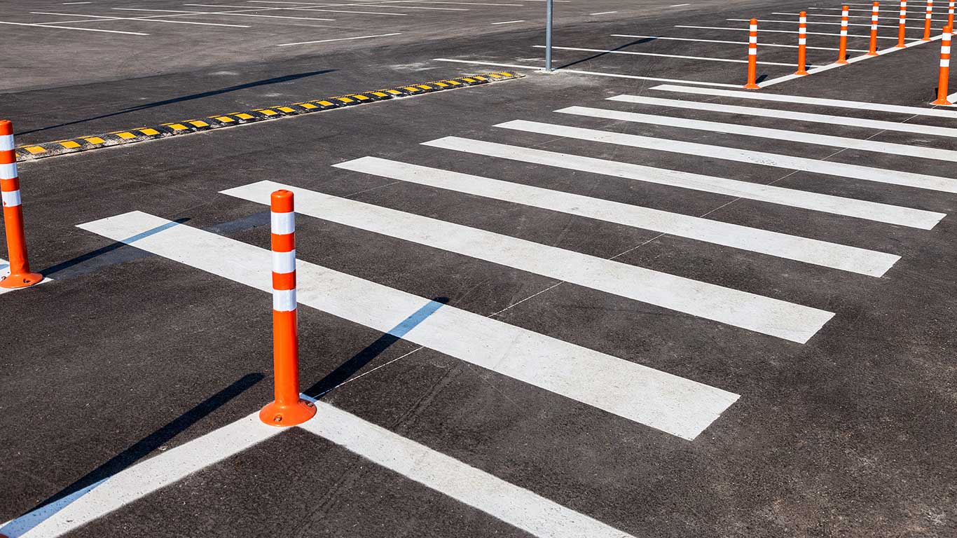 Zebra crossing at a junction