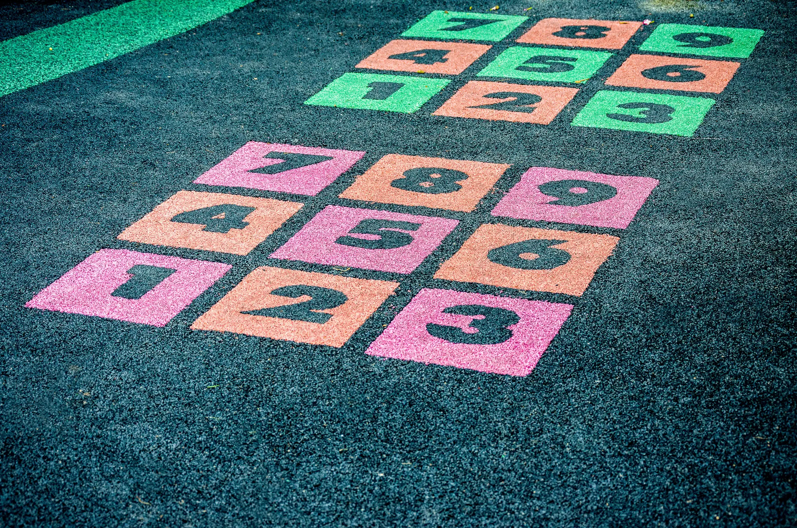 Number square playground markings