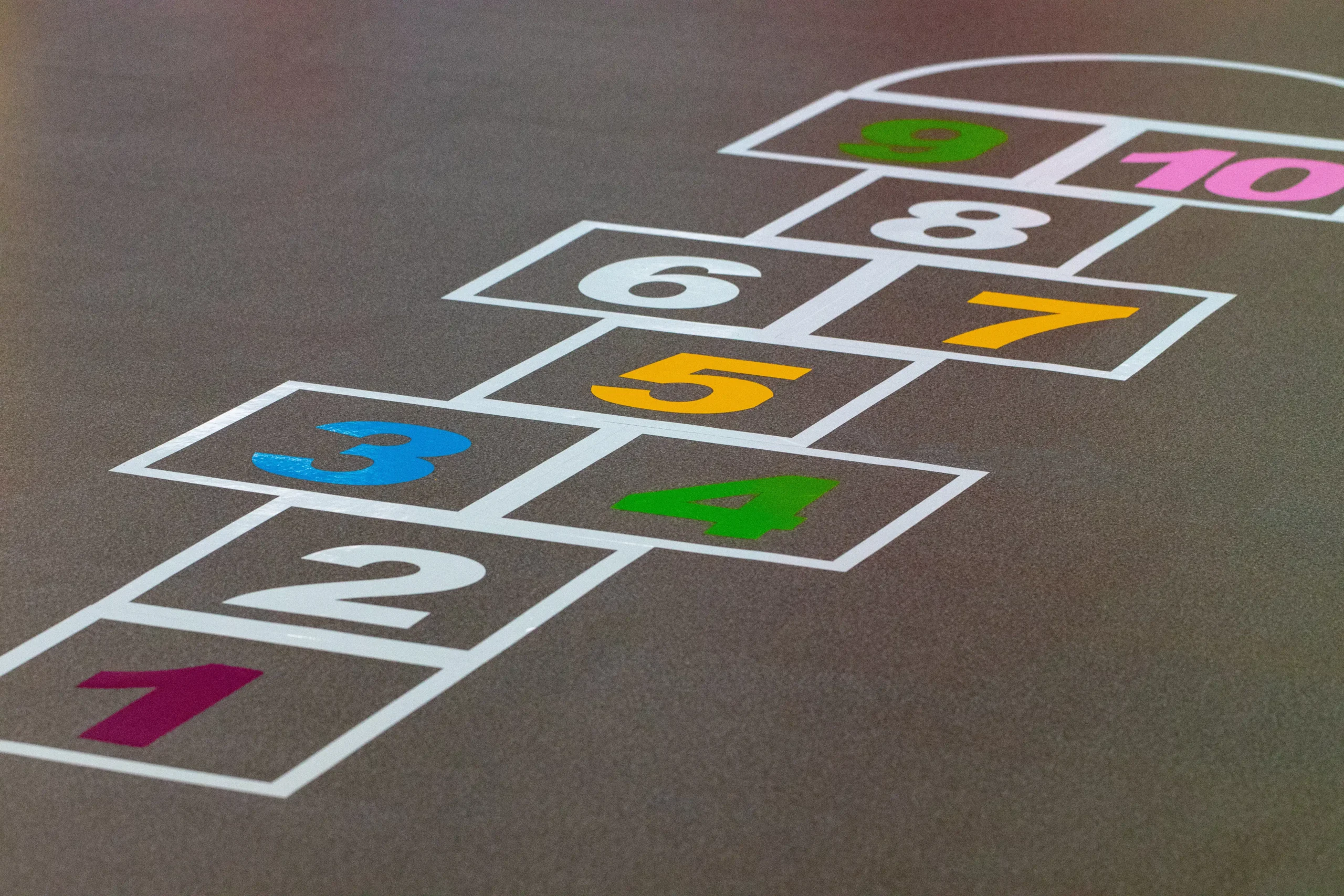 Thermoplastic hopscotch playground marking
