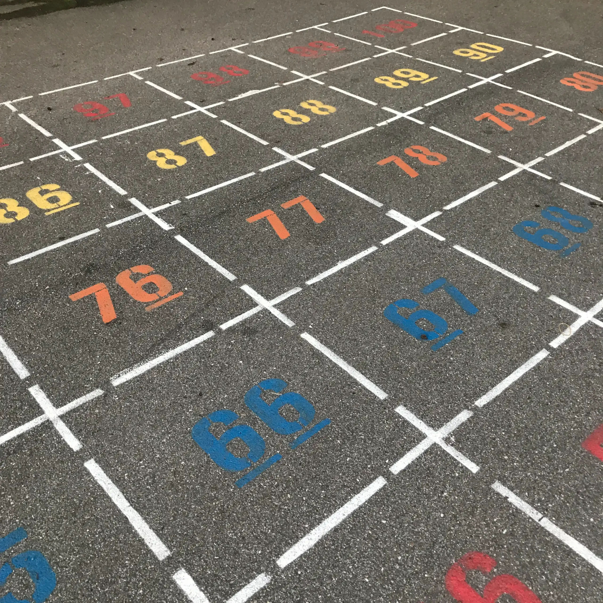 Large number grid playground markings
